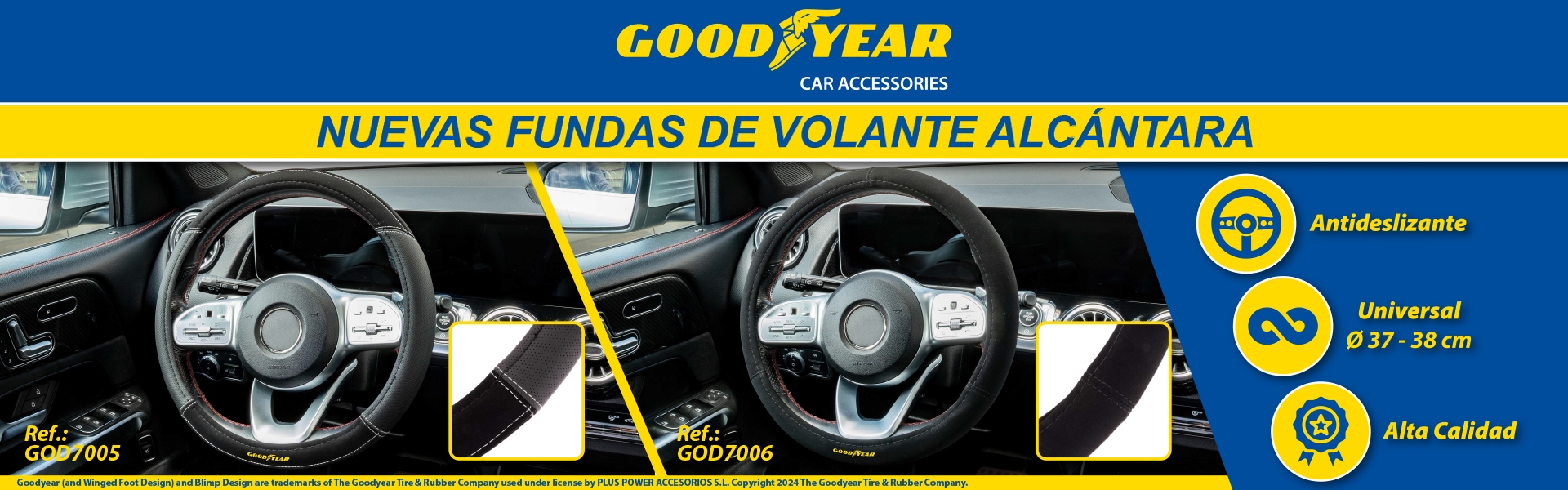 FUNDAS DE VOLANTE ALCANTARA GOODYEAR